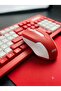 Red Wireless Jedel Keyboard Mouse Combo 3-in-1 Set with Free Mouse Pad 2.4GHz Silent Ergonomic Office Desk Set, Gaming Combo - 2