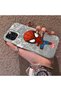 iPhone 15 Pro Max Compatible Spider Man Patterned Silicone Edge Hard Back Case Couple Phone Case - 2