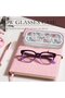 Hard shell case – 1 Pack – Women's – Flower design – Portable glasses pouch - 3