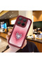 Mi 15t Pro Compatible Pink Gradient Heart Spider Web Pattern Silicone Case - 2