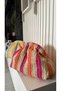 Handmade Straw Raffia Handbag Clutch Bag Fuchsia Orange (36X22Cm) - 2