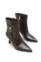 Maia Clara Women's Pointed Toe Heeled Boots 0012505 Brown Crocodile - 3