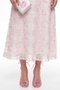 Women's Pink Halter Neck Floral Patterned Midi Event Dress - 3