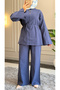 6488 - Stylish Comfortable Russian Linen Cotton Soft Fabric Women's Top and Bottom Set - 6