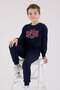 Boys' California Printed Two-Thread Sweatshirt Tracksuit Set 2-8 Years Dark Blue - 2