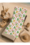 Ecru Tropical Leaf and Fruit Patterned 70X150 Beach Towel - Cotton Bath Towel - 5