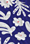 Navy Blue White Large Abstract Floral Pattern 70X150 Beach Towel - Digital Printed Bath Towel - 2