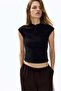 Button-detail cap-sleeved top - 2