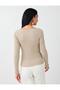 Mink Round Neck Slim Fit Long Sleeve Blouse - 5