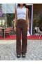 Women's High Waist Spanish Flare Pants with Back Zipper Detail - 4
