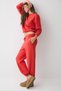 Carica Women's Organic Cotton Fleece Lined Oversize Fit Red Top and Bottom with Elastic Waist and Cuffs - 3