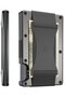 Men's ultra-thin RFID wallet gray minimalist cash strap card slot.