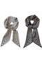 Women's striped narrow long scarves 2pc faux silk decorative.