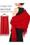 Women's winter scarf 197x70cm burgundy silky soft elegant. - 2