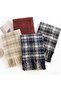 Women's plaid scarf 180x60cm black thickened shawl winter. - 4