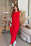 Comfortable Red Shalwar Jumpsuit with Waist Detail - 6