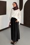 Skirt-Like, Elasticated Waist, Draped Modal Fabric Trousers - 3