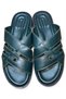 Genuine Leather Handmade Green Khaki Men's Slippers - 2