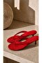 Red Suede Flip-Flop Heeled Slippers Orthopedic Women's Sandals 5cm Heel