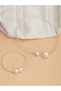 Pack of 2 - Silver Tone Pearls and Rhinestone Embellished Choker and Bracelet - 4