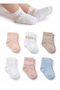 100% Cotton Set of 6 Unisex Baby Socks with Cozy Text Detail, Soft Newborn Socks - 3