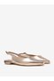 Gold Pointed Toe Slingback Shoes - 3