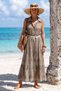 Italian Mink Shirt Collar Sleeveless Lined Skirt Ruffle Belted Embroidered Silk Woven Dress 123 56 - 6