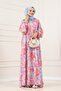 Esin Half Button Robe Dress-Blue - 2