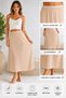 Women's Beige Cotton Combed Cotton Skirt Inner Lining Underskirt Petticoat Skirt