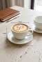 Latte Art Cream Porcelain 4 Piece Large Size Latte Coffee Cup Set for 2 People - 300 ml Luna 3 - 4