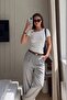 Women's Ribbed Blouse Luna Glow White – Square Neckline, Accessory Details, Comfortable Fit, Modern Cut - 4