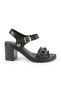 Women's Sandals Evening Dress Genuine Leather Classic Thick Heeled with Buckle 26Y-2385 - 2