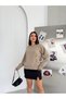 Women's Crew Neck Knitwear Sweater with Side Button Detail, Oversize Relaxed Fit - 4