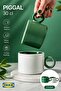 Mug Set, White and Green, 2-Piece, Stylish Design - 3
