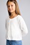 100% Cotton Round Neck Buttoned Ribbed Basic Cardigan for Girls I2714A826Au - 3