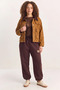 Women's Basic Jogger Relaxed Fleece Sweatpants Brown - 4