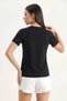 Women's Brode Detailed Crew Neck T-Shirt Black - 5
