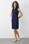 Women's Snap Closure Pocket Detailed Shirt Collar Denim Navy Blue Dress - 3