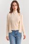 Women's Halter Neck Cream Cardigan with Internal Blouse Detail - 3