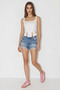 Women's Polka Dot Rope Detailed Corset White Pink Blouse - 6