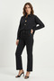 Women's Poplin Black Shirt with Gold Button Accessories - 2