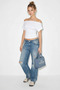 Women's Asymmetrical Waist-Fitted Viscose White Blouse - 3
