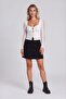 Buttoned Suede Skirt - 2
