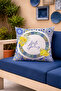 Hello Spring Blue Yellow Tile Patterned Decorative Throw Pillow Cover 43X43 cm - 4