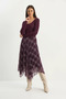 Women's Plaid Patterned Wrinkled Effect Lined Midi Chiffon Purple Skirt - 5