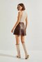 Women's Pleated Brown Skirt - 6