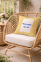 How Lucky Are We Yellow Striped Framed Decorative Throw Pillow Cover 43X43 cm - 2