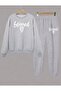 Blessed Printed Oversize 3 Thread Women's Top and Bottom Set - 2