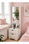 -Long Tall Bedside Mirror Cabinet with Hidden Jewelry Storage, White Narrow Nightstand with Drawers & Open Compartments, Multi-Purpose Dresser Organizer for Bedroom, Small Space Friendly Vanit - 8