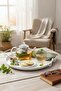 Metal Presentation Tray. Tea Coffee Cake Dessert Serving 24 cm White - 4